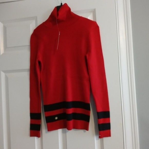 NWT Lauren Ralph Lauren Red and Black Turtleneck Sweater - Picture 11 of 11